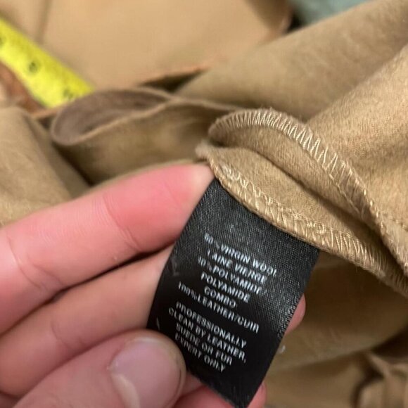 Lafayette 148 New York camel cocoon style wool coat (as is missing button) - Picture 4 of 8